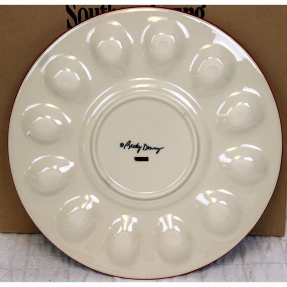 Southern Living Gail Cook-A-Doodle Egg Plate Becky NEW 40344 Devilish Delight - Picture 3 of 4